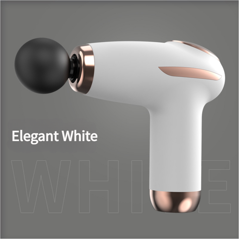 White Mini Portable Fascia Gun - 6-Speed Adjustable Muscle Massage Gun, Type-C Charging, 5W Power EZMUSCLE