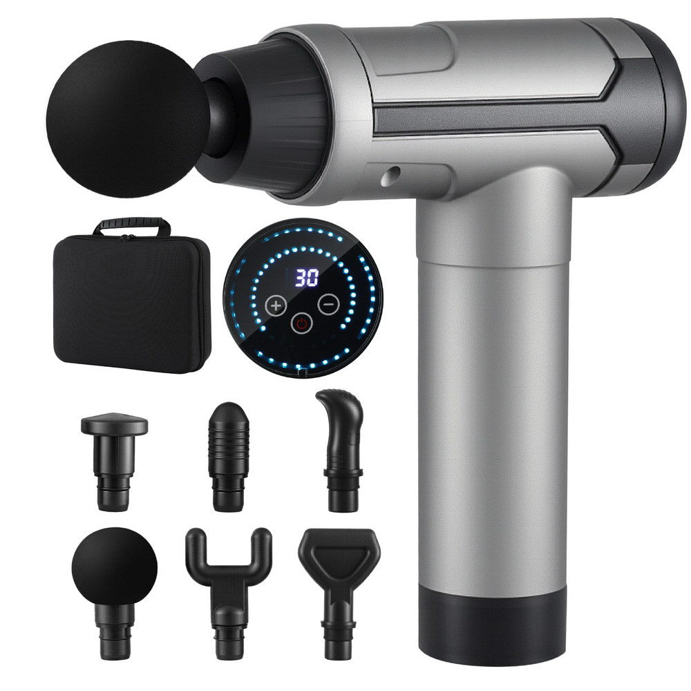 Everfit Massage Gun 30 Speed 6 Heads Vibration Muscle Massager Chargeable Black EZMUSCLE