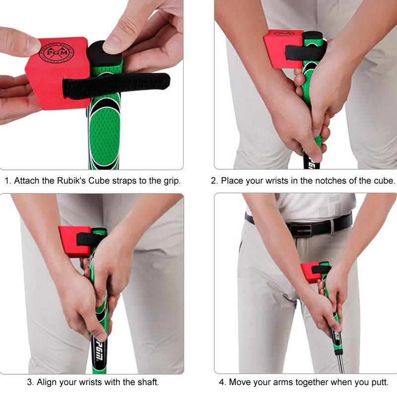 Improve Golf Posture with Putter Wrist Fixer Set - Red