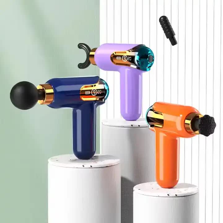 LC002 Deep Blue Portable Massage Gun - Deep Tissue Muscle Massager with 4 Heads and 9 Speed Settings EZMUSCLE