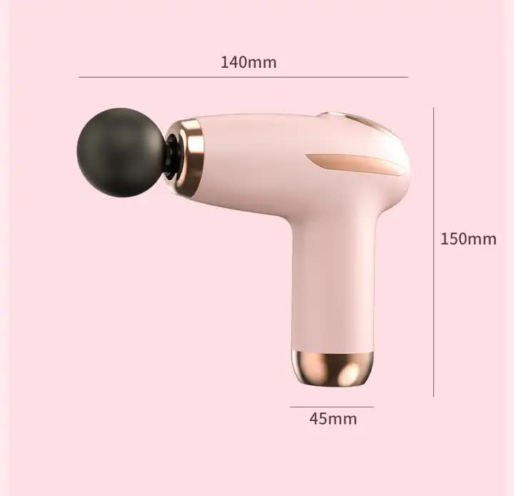 Black Mini Portable Fascia Gun - 6-Speed Adjustable Muscle Massage Gun, Type-C Charging, 5W Power EZMUSCLE